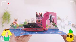 Pool Party Dog 3D Pop Up Card by skypopcards 11 views 3 weeks ago 15 seconds