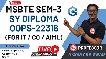 MSBTE SEM 3 - OOPS |  FOR IT / CO / AIML | SY DIPLOMA