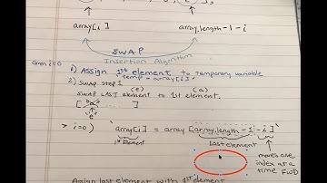 Reverse Array using Insertion Algorithm SWAP follow up of video