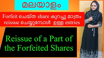 Reissue of a part of forfeited shares in malayalam/Nios320 reissue of shares malayalam/bcom shares