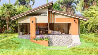 (10x11 Meters) ORIGINAL House | 2 Bedrooms Modern House Design | New Cabin House Tour