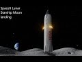 SpaceX Lunar starship landing on Moon for NASA artemis program