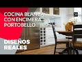 Cocina BLANCA con ENCIMERA PORTOBELLO