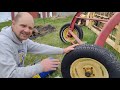 Borrowing a wheel/tire from a parts rake to pick up a New Holland Haybine