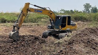 มาดู รถขุด xcmg xe135b ขึ้นคันรอบนากันน้ำท่วมครับ🥲