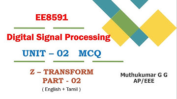 DSP MCQ | Unit-02 | z-transform | Part-02| EE8591 mcq |