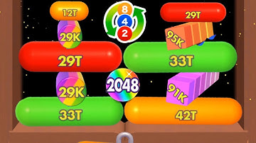 Satisfying mobile game / Bounce Merge - Puff Up ball run 2048 gameplay max level part 3