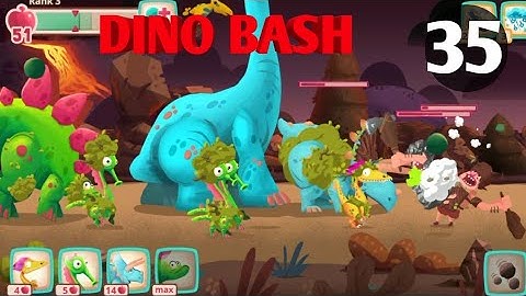 Dino Bash Level 35 (New Dino Brachio Unlocked) Android walk-through Gameplay (Mobile Game)