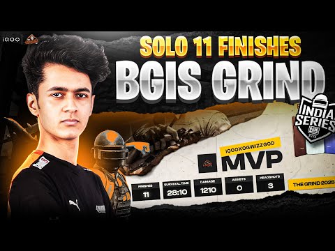Solo 11 finishes in BGIS grind highlights 🦧 | iQOOxOGWizzGOD #bgmilive #bgis
