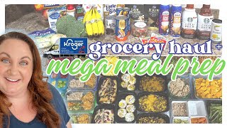 MEGA MEAL PREP + Kroger Grocery Haul (prepping meals for a family of 5 Disney World road trip!)