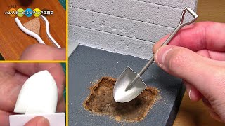 プラバン加工してミニチュアシャベル・スコップを作ってみた！！　DIY Miniature Shovel