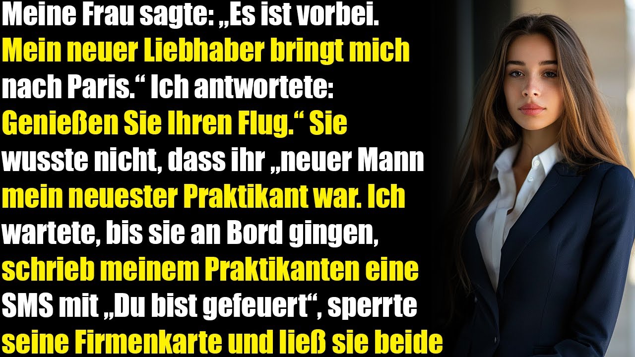 Meine Frau sagte: „Es ist aus, mein Liebhaber nimmt mich mit nach Paris. Meine Antwort schockte sie
