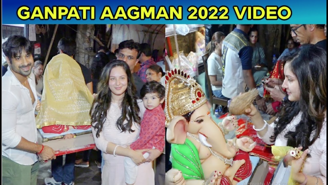 Puja Banerjee With Son Krishiv And Husband Kunal Verma Brings Home Ganpati