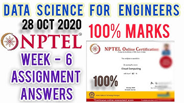 Data Science For Engineers NPTEL Assignment 6 Answers | NPTEL Data Science For Engineers Week 6 Quiz