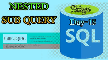 SQL [ Nested SubQuery ]Day-15 Telugu #fullstack #database  #bsktrending #sql #having #java #install