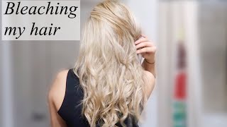 BLEACHING MY HAIR AT HOME | HOW TO BLEACH ROOTS