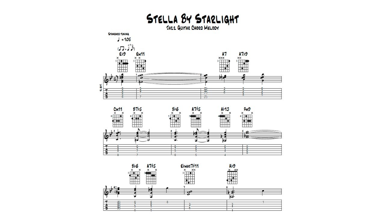 Stella by Starlight - Jazz Guitar Chord Melody - YouTube