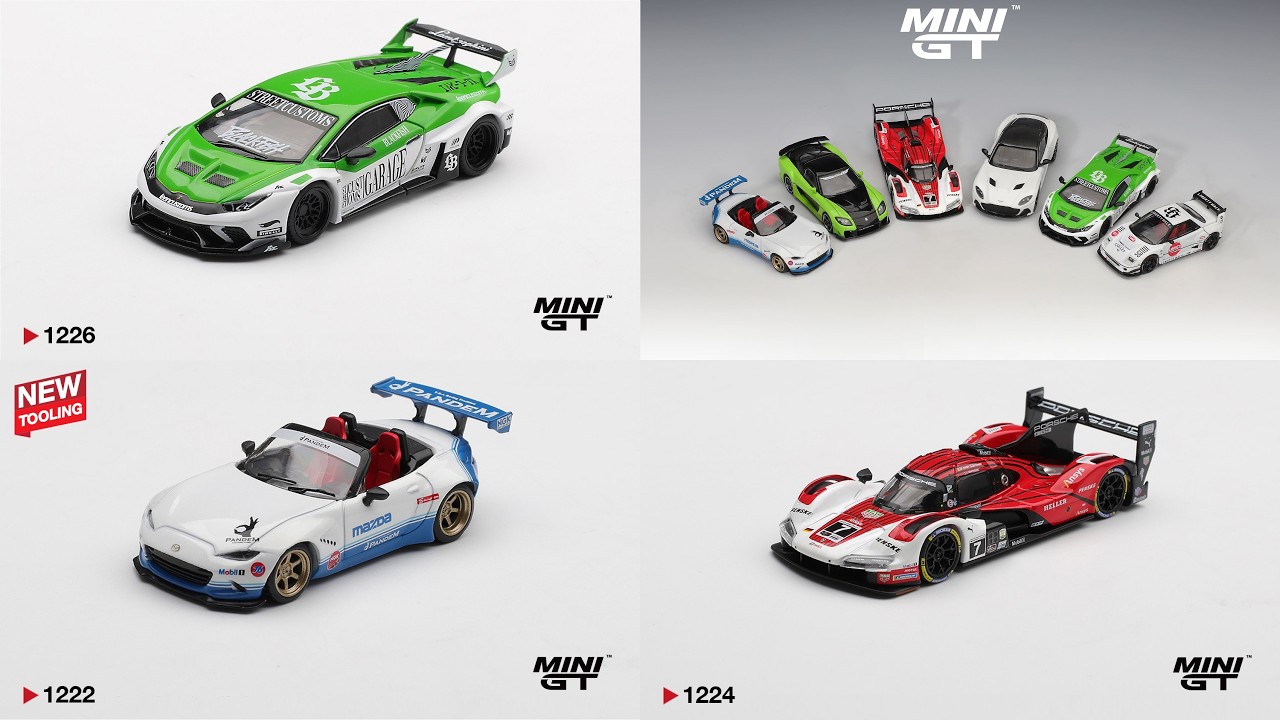 Mini GT News | Porsche 963 Hypercar, Lamborghini Huracan & Mazda