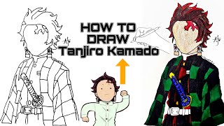 How to Draw Faceless Tanjiro Kamado 🤩Drawing from Demon slayer 💘 Step by Step Tutorial  screenshot 2