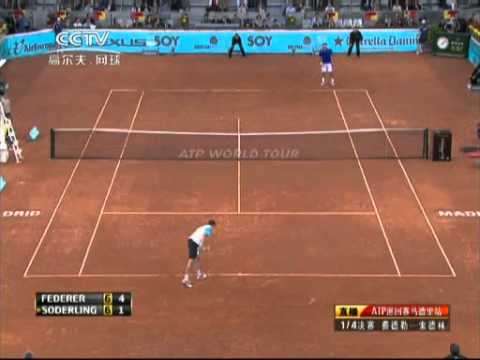 Roger Federer VS Robin Soderling Tiebreak 1st set QF Madrid Open 2011