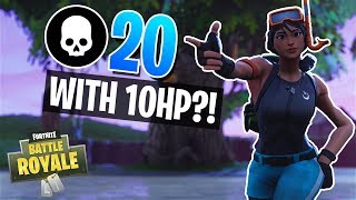 ALL I NEED IS 10 HP!! 20 Kill Win in Solos (Fortnite Battle Royale)