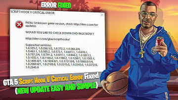 GTA 5 Script Hook V Critical Error Fix FIXED ✅AFTER GTA 5 UPDATE VERSION 3323⚡