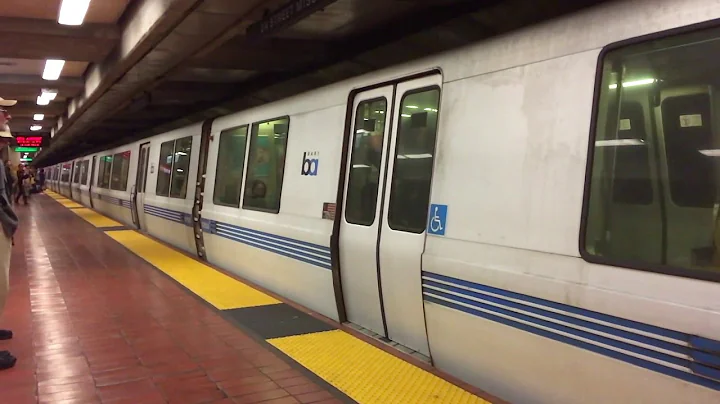 BART 24th Street Mission Station San Francisco California Bay Area Rapid Transit (Slow Motion)