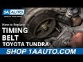 How To Replace Toyota Tundra Timing Belt 2002 V8 Disassemble Front of Engine PART 1 from 1A Auto