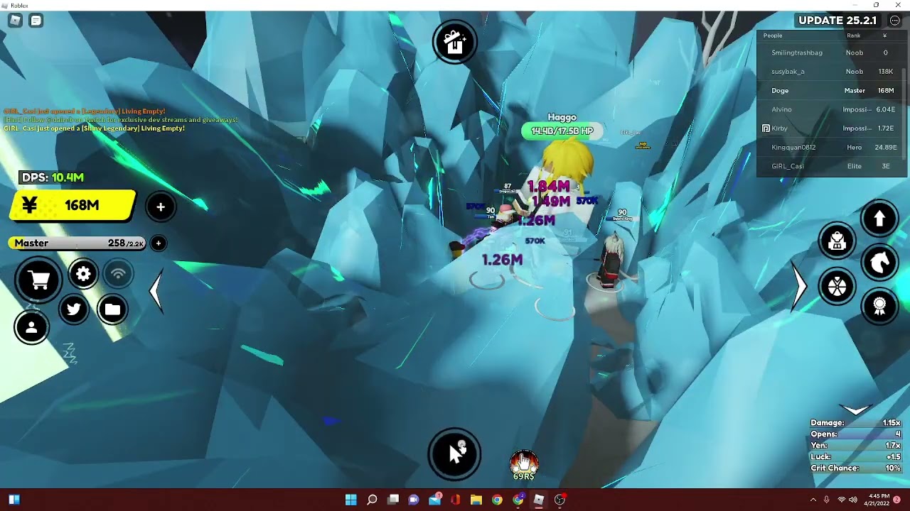 Finally getting to Empty World! Killing first boss there! (Anime Fighters Simulator)