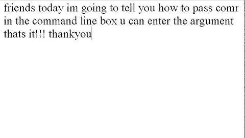 how to pass the command line argument in visual studio 2010 in c#