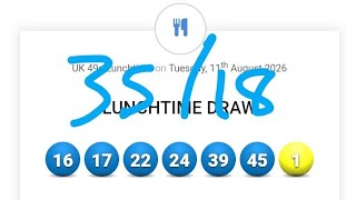 Full Choosing teatime numbers for Draw 11/08 Update