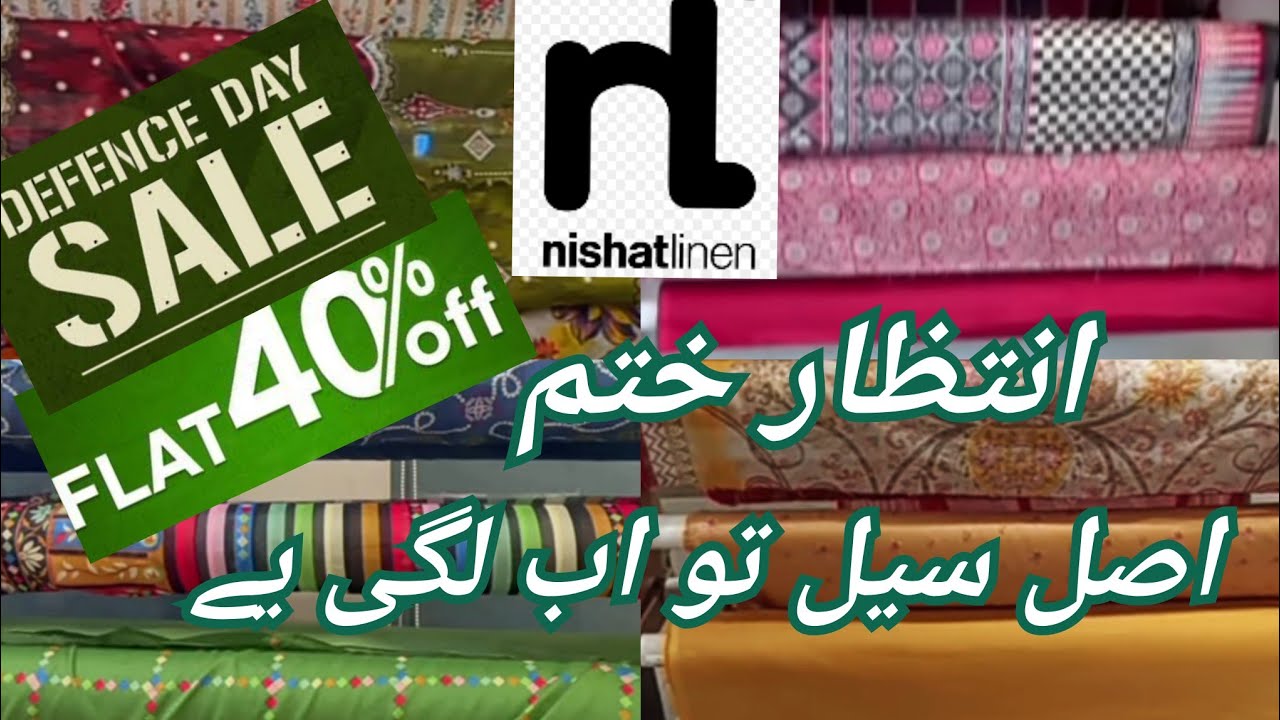 Nishat linen Defence day sale 2023 Nishat flat 40off sale 2023 YouTube