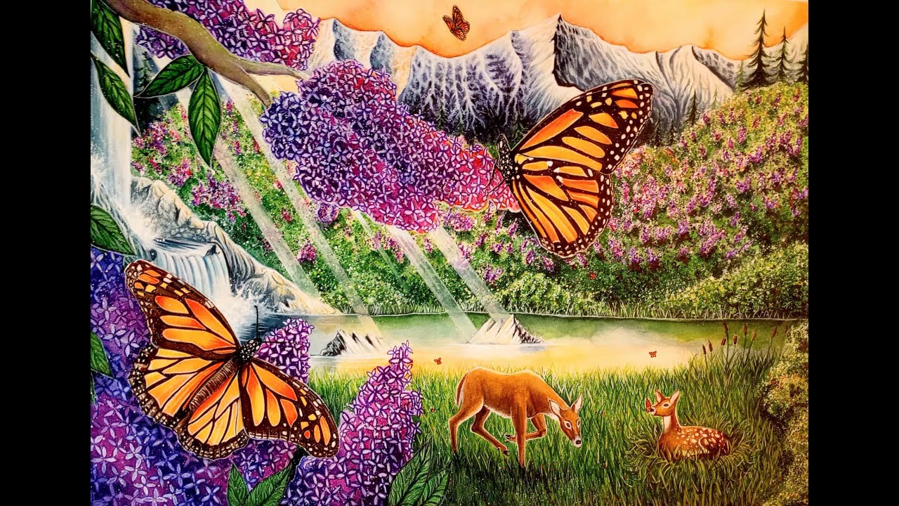 Monarch Butterfly Painting Timelapse "Monarch Meadows"