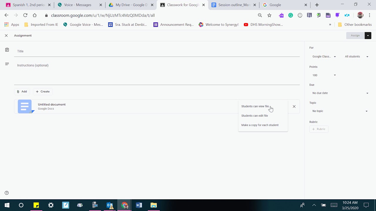 How to Create an Assignment in Google Classroom - YouTube