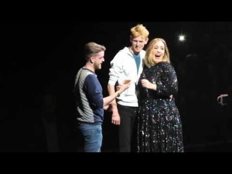 Adele brings fan with Adele tattoo on stage   Glasgow 25⁄03⁄16