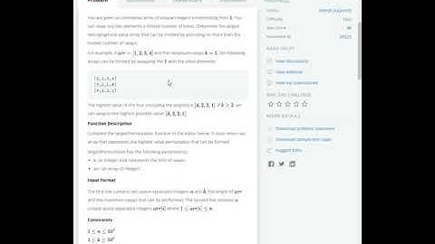 Largest Permutation HackerRank