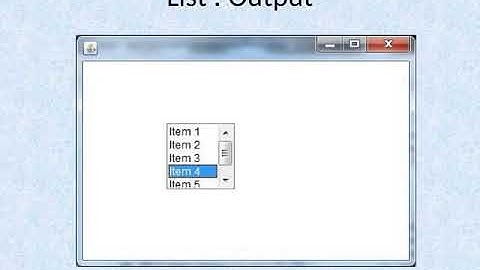 AWT Components: Checkbox, List, Choice & Scrollbar