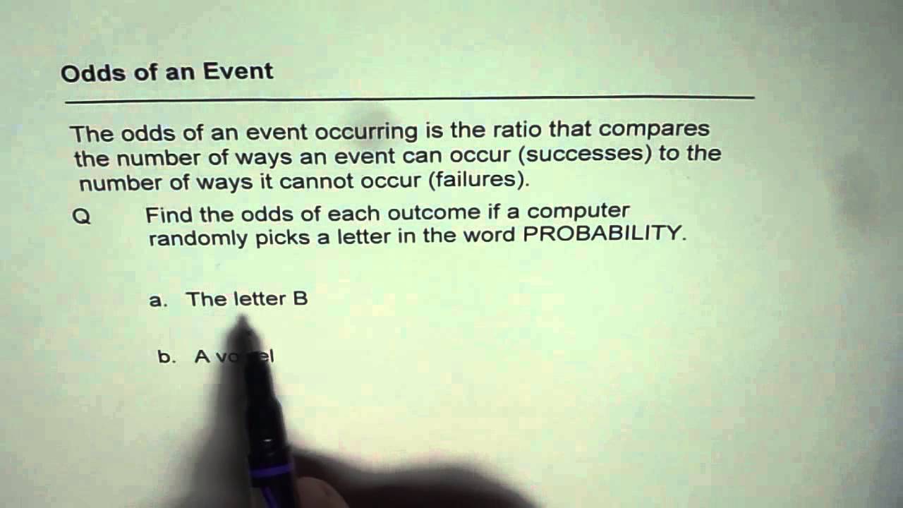 Odds For An Event Odds For An Event