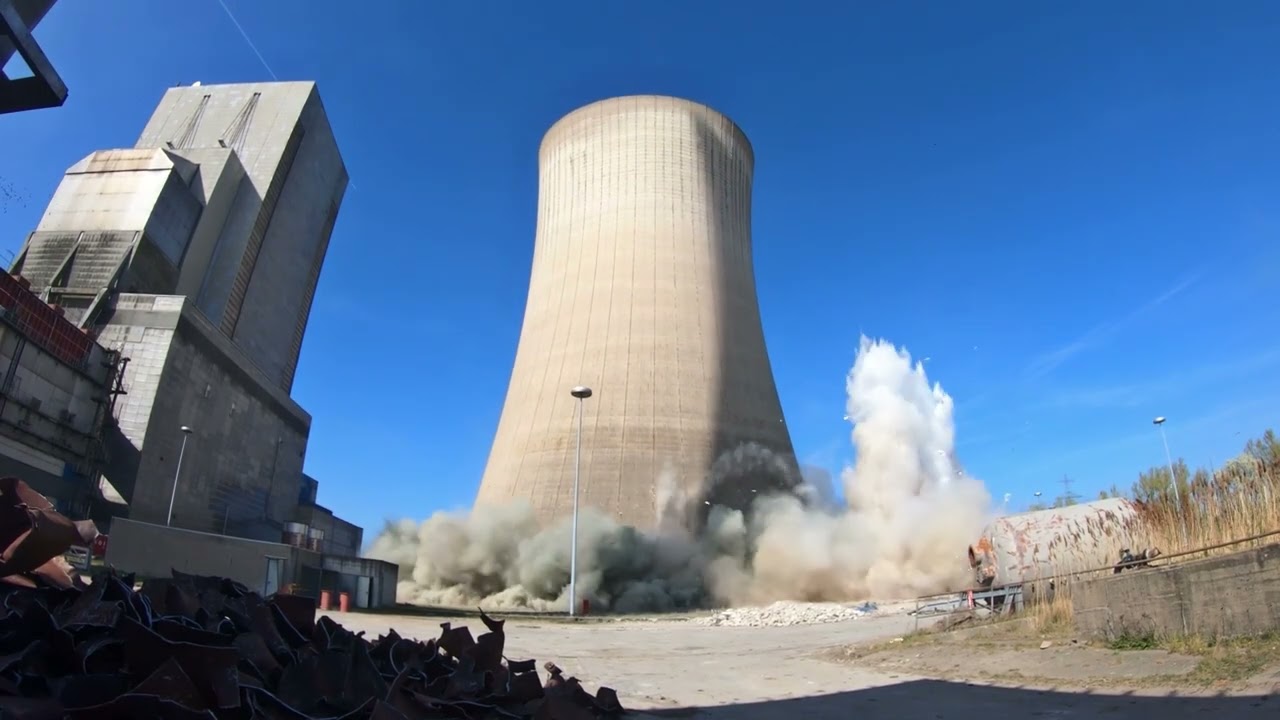 Cooling Tower Brought Down in Controlled Explosion in Germany