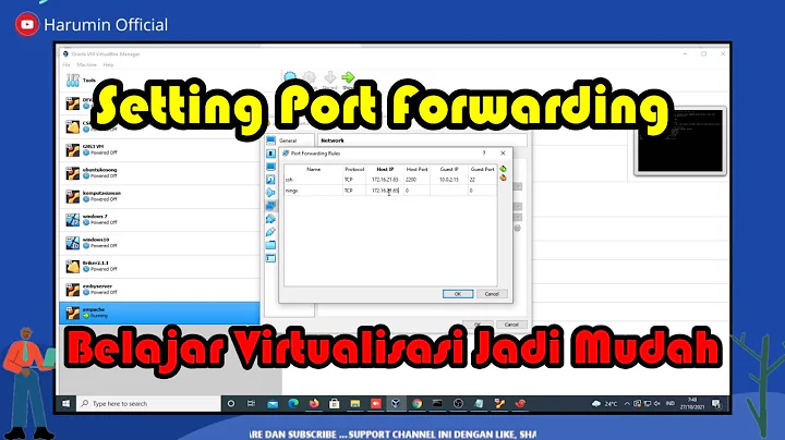 Setting Port Forwarding Virtual Box