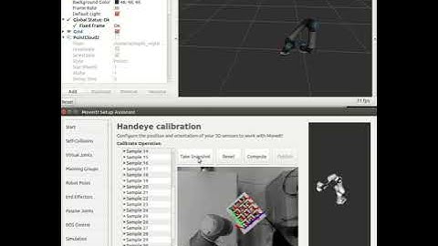 Handeye Calibration in MoveIt Setup Assistant 2018