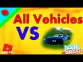 All Vehicles vs Dodge Challenger || Roblox JailBreak || Speed Test || 5 Days Of Update