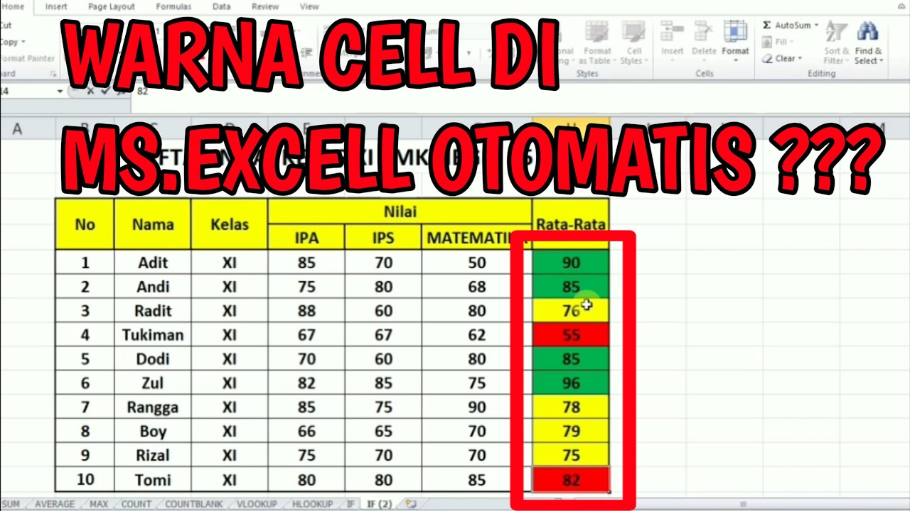 Cara Membuat Warna Di Excel Dengan Rumus Gini Caranya Cloud Hot Girl