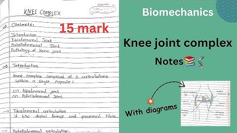 KNEE JOINT COMPLEX NOTES📚|| BIOMECHANICS || physiotherapy 2nd Yr 💥