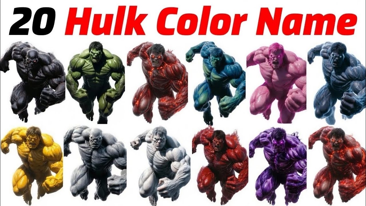 Hulk Color Code Hulk Color Names for Kids💚 Learn Colors with Hulk | English Vocabulary ...