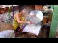 Nem - Vietnamese rice paper (cakes) manufacture. Mekong Delta, Vietnam