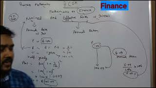 Nominal Rate and Effective Rate of Interest, Mathematics in Finance//Business maths,Bcom semester-2
