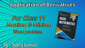 Application of Derivatives for class 11 | Maxima and minima