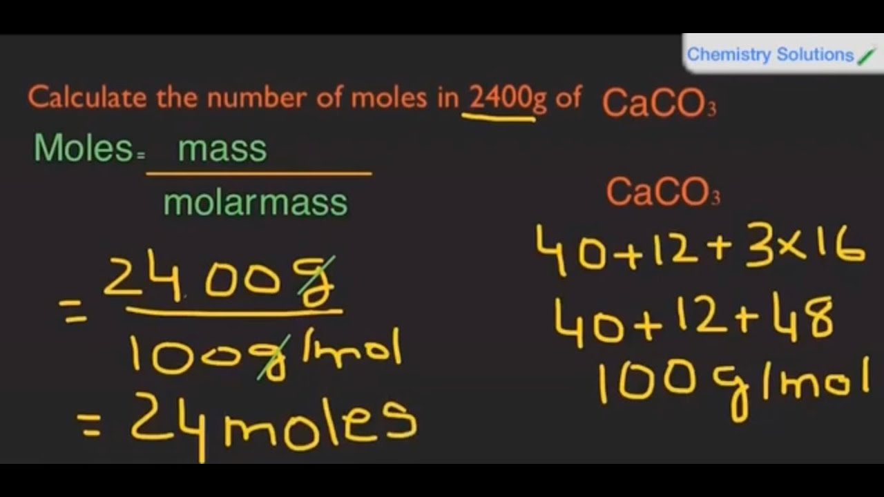How to calculate the number of moles from grams (practice