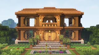 Minecraft | How To Build A Beautiful Two-Story Villa From Wood